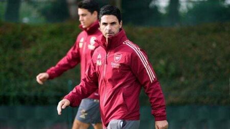 Mikel Arteta hopes to be talking about football after Arsenal’s trip to Sevilla