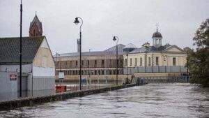 Major rail line closed and motorway flooded as Storm Ciarán approaches