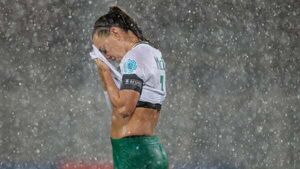 'Wettest game in history': Flooded pitch fails to dampen spirits of Ireland's women