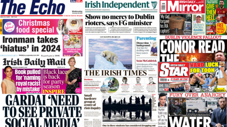 What the papers say: Wednesday's front pages