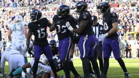 Baltimore clinch AFC North title and top seed in play-offs with Miami mauling