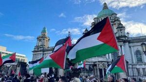 Pro-Palestine demonstrations held in Belfast and Dublin Pro-Palestine demonstrations held in Belfast and Dublin
