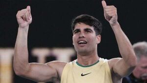 Carlos Alcaraz makes convincing return to Australian Open with straight-sets win Carlos Alcaraz makes convincing return to Australian Open with straight-sets win