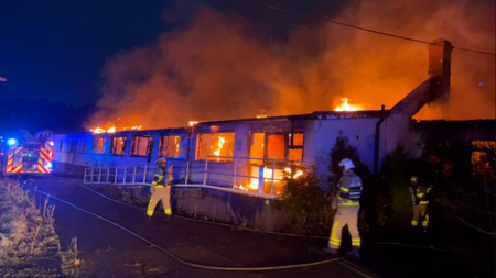 Seven fire brigade units fighting blaze at vacant buildings in Dublin
