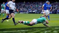Jack Crowley opens international account as Ireland ease to win against Italy