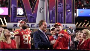 Travis Kelce plays down barging into ‘greatest coach’ Andy Reid at Super Bowl