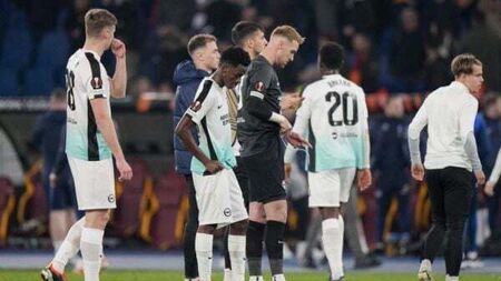 Brighton’s European adventure in tatters after four-goal drubbing from Roma