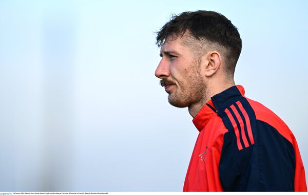 16 January 2024; Thomas Ahern during Munster Rugby squad training at University of Limerick in Limerick. Photo by Brendan Moran/Sportsfile