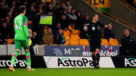 Stuart Attwell at the heart of the action again in Bournemouth’s win at Wolves