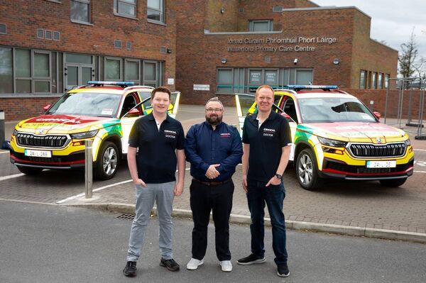 Emergency medical response charity CRITICAL has launched its new fleet of rapid response cars. The organisation is providing its teams of critical and advanced care doctors with customised four wheel drive vehicles to ensure they can get to the scene of emergencies quickly and safely. Pictured are Dr Daragh Mathews; Edward Walsh, CRITICAL Head of Operations; and Dr Paul Campbell. Photo: Mary Browne Emergency medical response charity CRITICAL has launched its new fleet of rapid response cars. The organisation is providing its teams of critical and advanced care doctors with customised four wheel drive vehicles to ensure they can get to the scene of emergencies quickly and safely. Pictured are Dr Daragh Mathews; Edward Walsh, CRITICAL Head of Operations; and Dr Paul Campbell. Photo: Mary Browne