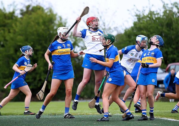 Waterford's Beth Carton celebrates after scoring the only goal of the game in yet another Player of the Match display. Photos: Noel Browne. 