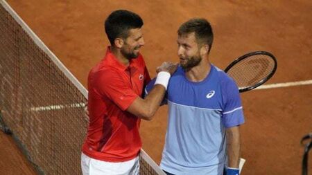 Novak Djokovic hit in head by bottle after beating Corentin Moutet in Rome