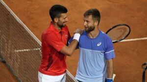 Novak Djokovic hit in head by bottle after beating Corentin Moutet in Rome