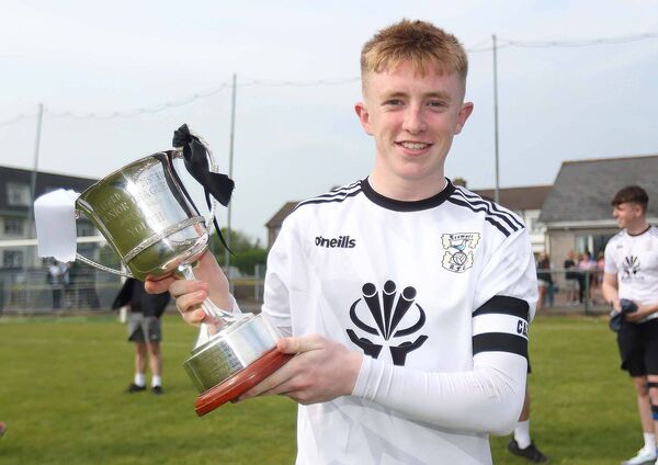 Tramore captain Jack Ahern with the Youth A Cup. Tramore captain Jack Ahern with the Youth A Cup.