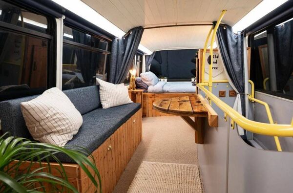 The bus sleeps up to six people.