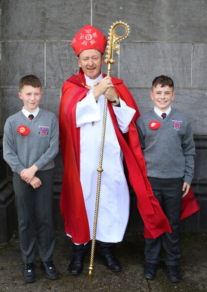 Waterpark students Cian Caulfield and Bobby Power, who were Confirmed by Bishop Alphonsus Cullinan at St. John's Church.