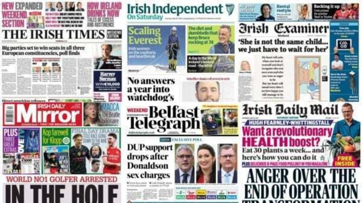 What the papers say: Saturday's front pages