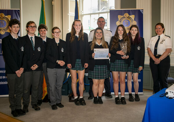 Pictured were Chief Superintendent Anthony Pettit and Super. Int. Fiona Fogarty with the Active Travel Team at Ard Scoil na Mara, Overall Winners of the Group Award. Pictured were Chief Superintendent Anthony Pettit and Super. Int. Fiona Fogarty with the Active Travel Team at Ard Scoil na Mara, Overall Winners of the Group Award.