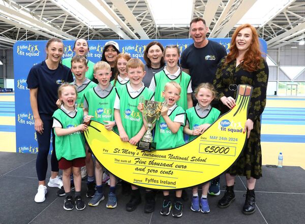 Delighted children from St. Mary’s Touraneena National School after being crowned ‘Ireland’s Fittest School 2024’. Delighted children from St. Mary’s Touraneena National School after being crowned ‘Ireland’s Fittest School 2024’.