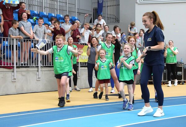 The pupils of St. Mary’s Touraneena National School show their fitness credentials. The pupils of St. Mary’s Touraneena National School show their fitness credentials.