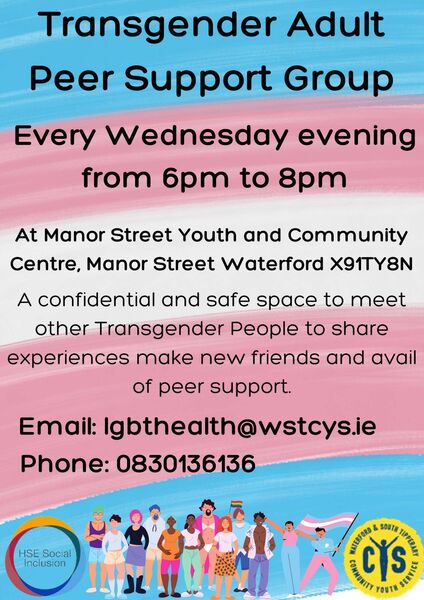 Trans peer support group available in Waterford Trans peer support group available in Waterford