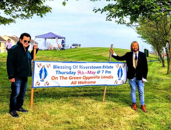 Rocky Mills and Martin O Sullivan at the Blessing of Riverstown Estate in Tramore.