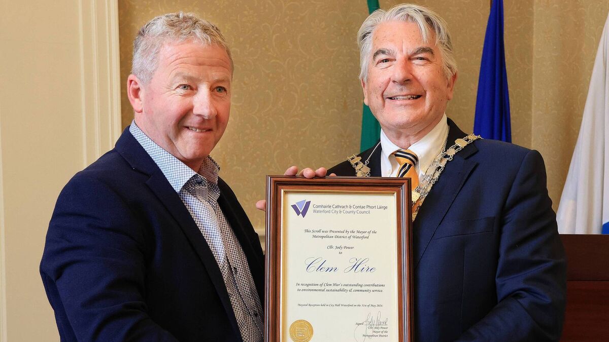 Waterford Mayoral reception recognises Clem Jacob for sustainability contribution