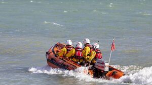 Person in inflatable dinghy rescued off Tramore beach in County Waterford Person in inflatable dinghy rescued off Tramore beach in County Waterford