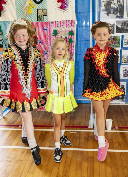  Irish Dancers, Bethany, Nancy and Charlotte, at the Butler Community Centre for Traveller Pride.
