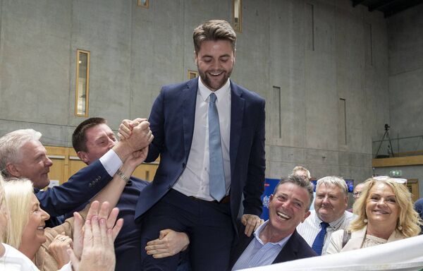 Adam Wyse, FF, who was elected at the Waterford Election 24 at SETU Arena. Photo: Joe Evans Adam Wyse, FF, who was elected at the Waterford Election 24 at SETU Arena. Photo: Joe Evans