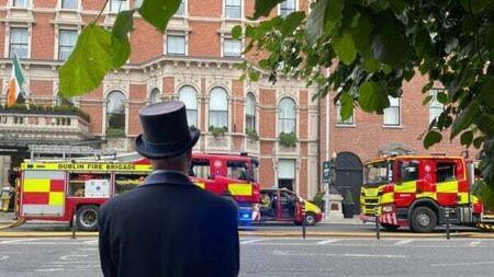 Firefighters bring fire at Dublin’s famous Shelbourne Hotel under control