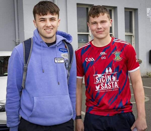 Luck Winkle and Daniel Gough, De La Salle College, who are currently sitting the leaving cert. Photo: Joe Evans