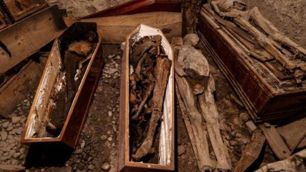 Photographs reveal extent of damage caused to mummies in church fire