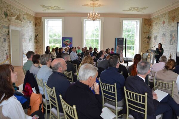 Dr Denise O’Meara outlining the next steps of the Biodiversity and Sustainability Forum to the audience attending the launch at Mount Congreve. Photo by Shane Scannell. 