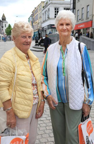 Marie O’Neill and Marie Cummins are fans of a day out at Tramore.