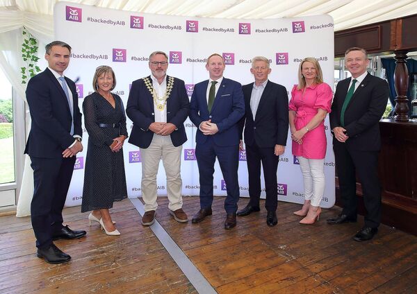 Waterford Chamber President Niall Harrington, Michael Lohan, CEO of IDA Ireland, Brian McGee, Regional Enterprise Development Manager IDA Ireland, Niall Mackey, Carol Normoyle, Michael O'Dwyer and Kate Delahunty from AIB. 
