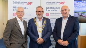 Chamber members shown container shipping business at Port of Waterford during networking event