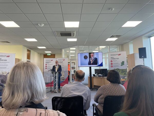 Waterford Chamber President Niall Harrington addresses the event.
