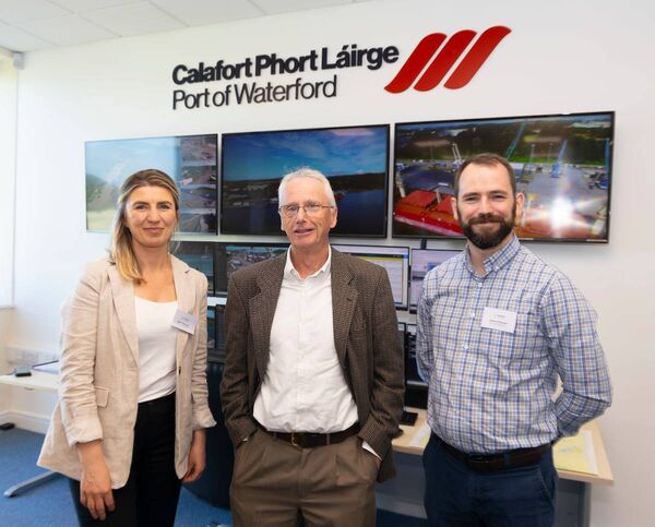 Agnes Paslawska, Port Of Waterford, John Treacy Chair of the Port of Waterford, and Gerard O'Donnell, Port of Waterford.