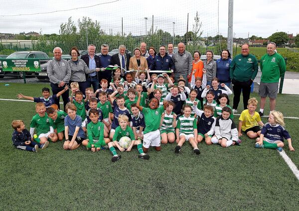 The Minister of State at the Department of Health, Mary Butler TD and Paul Cooke, President of the FAI, Senator John Cummins, Villa Chairman Shane Kehoe, Seamus Kilgannon, WorkLab and representatives of Villa FC and all the different football associations in Waterford and young Villa FC academy players were present to cut the ribbon at the opening of WorkLab Connors Park. The Minister of State at the Department of Health, Mary Butler TD and Paul Cooke, President of the FAI, Senator John Cummins, Villa Chairman Shane Kehoe, Seamus Kilgannon, WorkLab and representatives of Villa FC and all the different football associations in Waterford and young Villa FC academy players were present to cut the ribbon at the opening of WorkLab Connors Park.