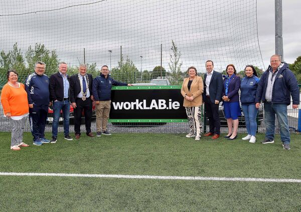 The Minister of State at the Department of Health, Mary Butler TD and Paul Cooke, President of the FAI, Senator John Cummins, Villa Chairman Shane Kehoe, Seamus Kilgannon, workLAB, Jackie Kennedy, Secretary, Waterford & District Women's Schoolgirls League, Adrian Flanagan, fixture secretary, Waterford & District Junior League, Mary Ray, Vice Chair WSFL, Janice Lynch, Chairperson, Waterford & District Women's Schoolgirls League and Ger Murphy, Secretary, Waterford & District Junior League. The Minister of State at the Department of Health, Mary Butler TD and Paul Cooke, President of the FAI, Senator John Cummins, Villa Chairman Shane Kehoe, Seamus Kilgannon, workLAB, Jackie Kennedy, Secretary, Waterford & District Women's Schoolgirls League, Adrian Flanagan, fixture secretary, Waterford & District Junior League, Mary Ray, Vice Chair WSFL, Janice Lynch, Chairperson, Waterford & District Women's Schoolgirls League and Ger Murphy, Secretary, Waterford & District Junior League.