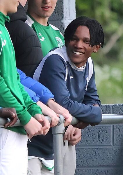 The late Avu Idris smiling for the camera as he awaited the final whistle in the Cup Final. Photo: Noel Browne.