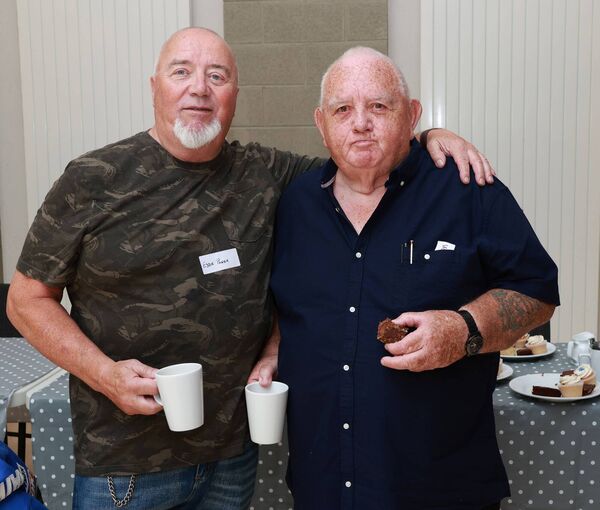 Eddie Power and Micky Hanlon, at the Scoil Lorcain Class of 1964 Reunion.