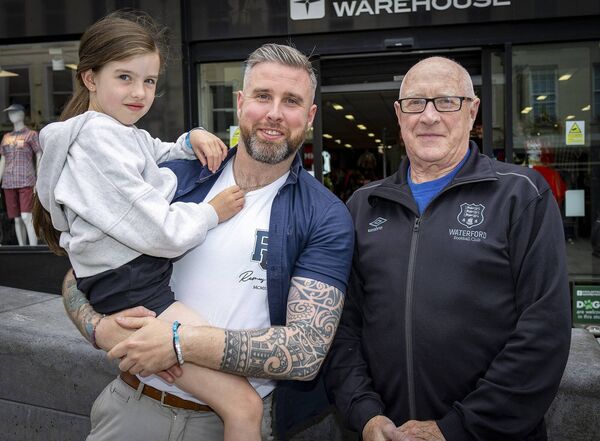 Eve, Clive and Paddy Prendergast.  Credit Union user, Paddy said the change in Waterford Credit Union opening hours is 'disappointing'.