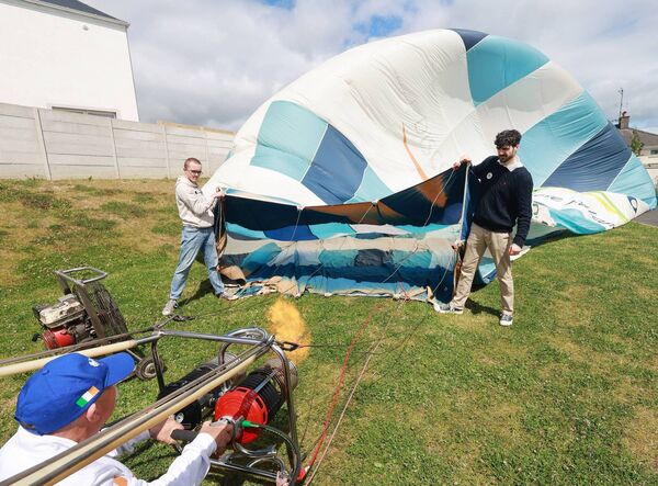 Pictured at Park Montessori Annual Art Exhibition in aid of Juniors for Juniors and Joe Daly brought the Waterford Hot Air Balloon Photo: Joe Evans