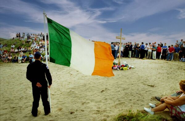 Pictured at the 1999 Prayer Service for the Air Corps Crash Victims.