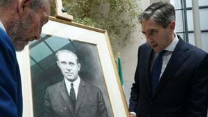 Harris criticises ‘toxic public discourse’ at Billy Fox portrait event