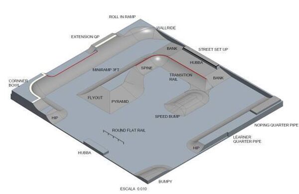 Outline of Tramore skate park