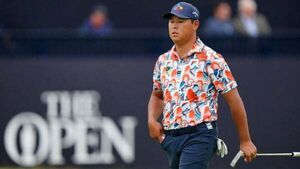 Si Woo Kim makes hole-in-one as Thriston Lawrence surges through field at Open