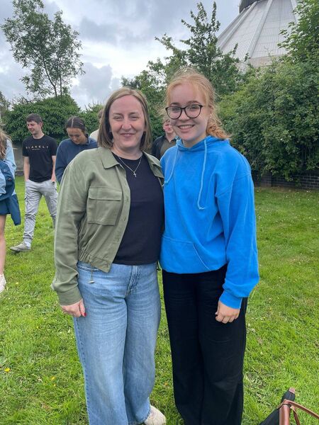 Kathleen Cunningham of the Bolger Cunningham school of Irish dancing and Meadhbh Houlihan of the Sliabh gCua Set club